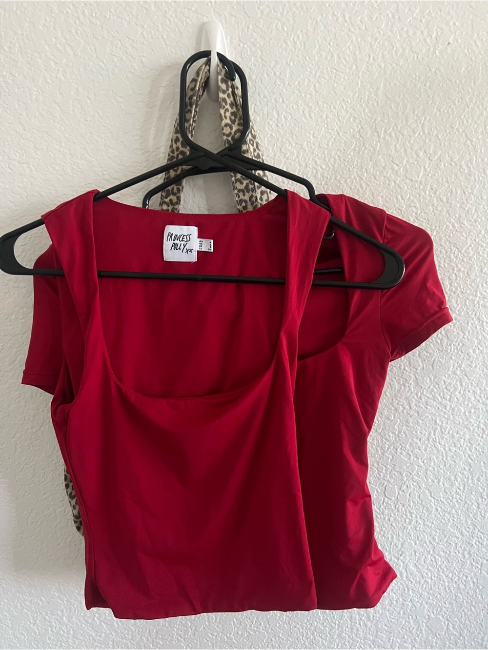 Princess Polly Red Scoop Neck Short Sleeve Top